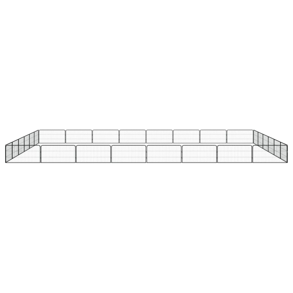 vidaXL Parc pour chien 28panneaux Noir 100x50cm Acier enduit de poudre