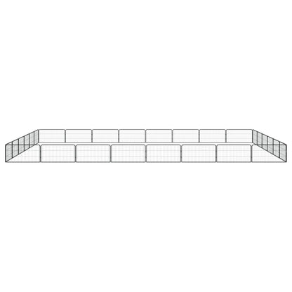vidaXL Parc pour chien 28panneaux Noir 100x50cm Acier enduit de poudre
