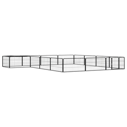 vidaXL Parc pour chien 16panneaux Noir 100x50cm Acier enduit de poudre