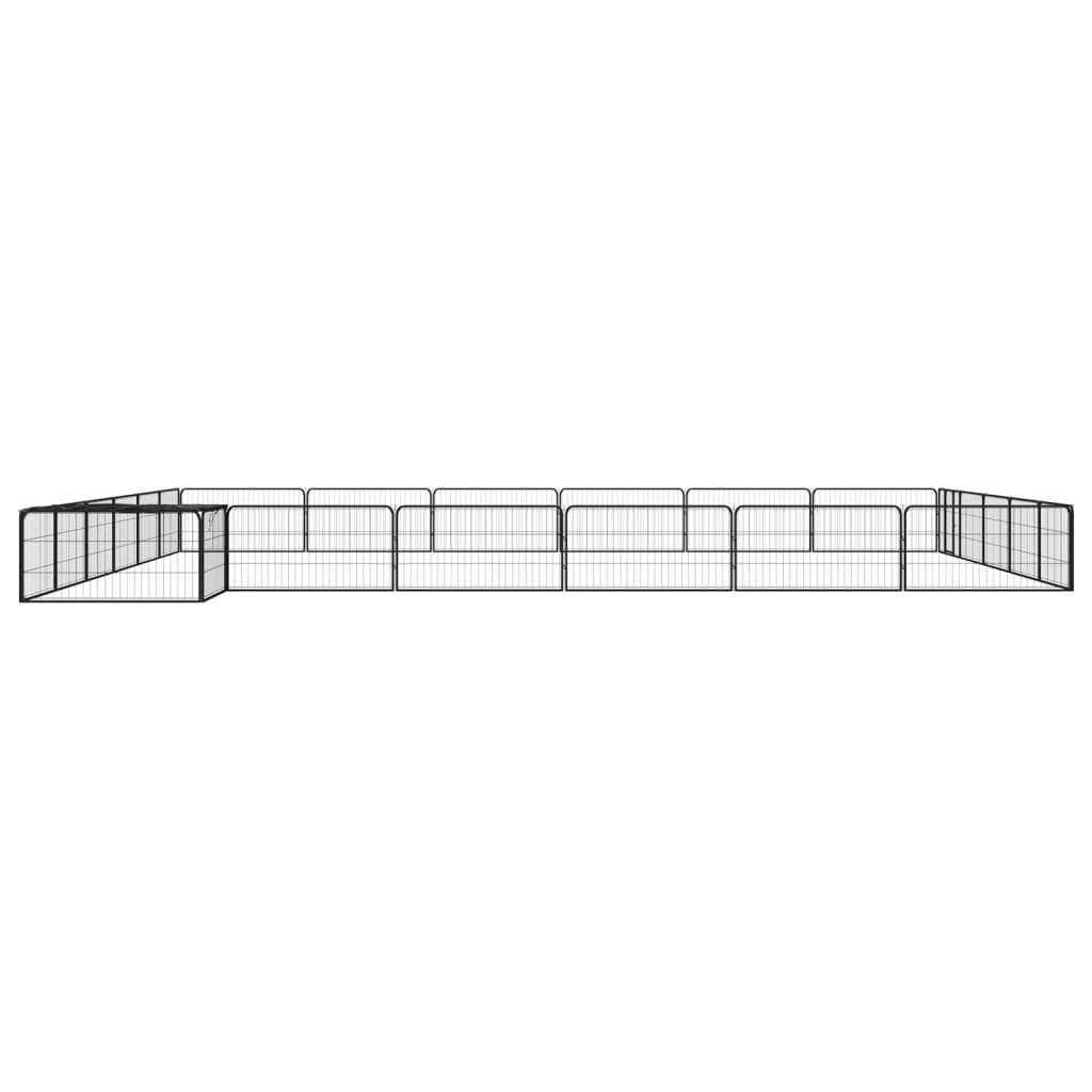 vidaXL Parc pour chien 24panneaux Noir 100x50cm Acier enduit de poudre