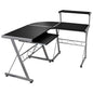 vidaXL Bureau d'ordinateur d'angle Noir 132x112x99cm Bois d'ingénierie