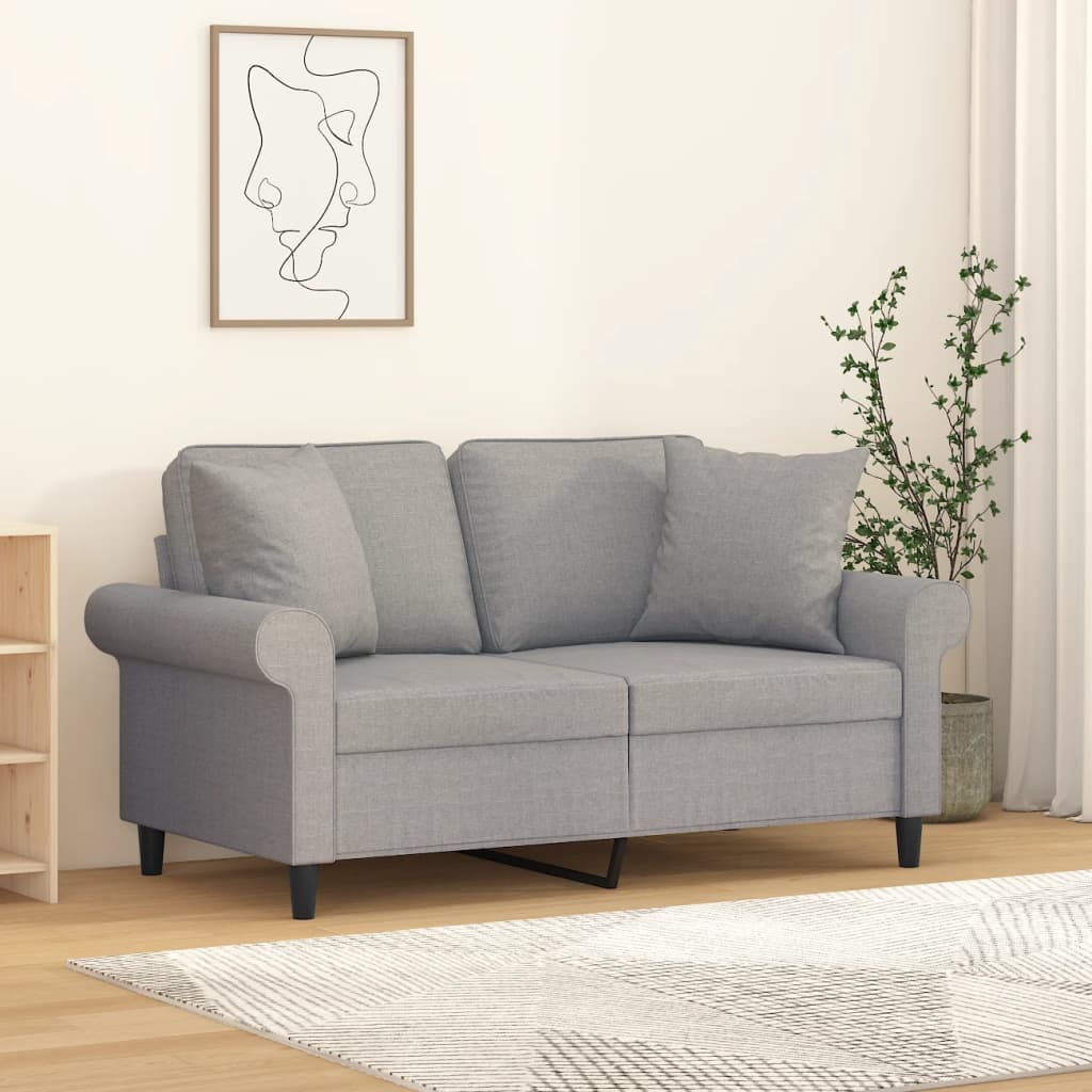 vidaXL Coussins décoratifs 2 pcs Gris clair 40x40 cm Tissu