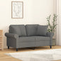 vidaXL Coussins décoratifs 2 pcs Gris foncé 40x40 cm Tissu