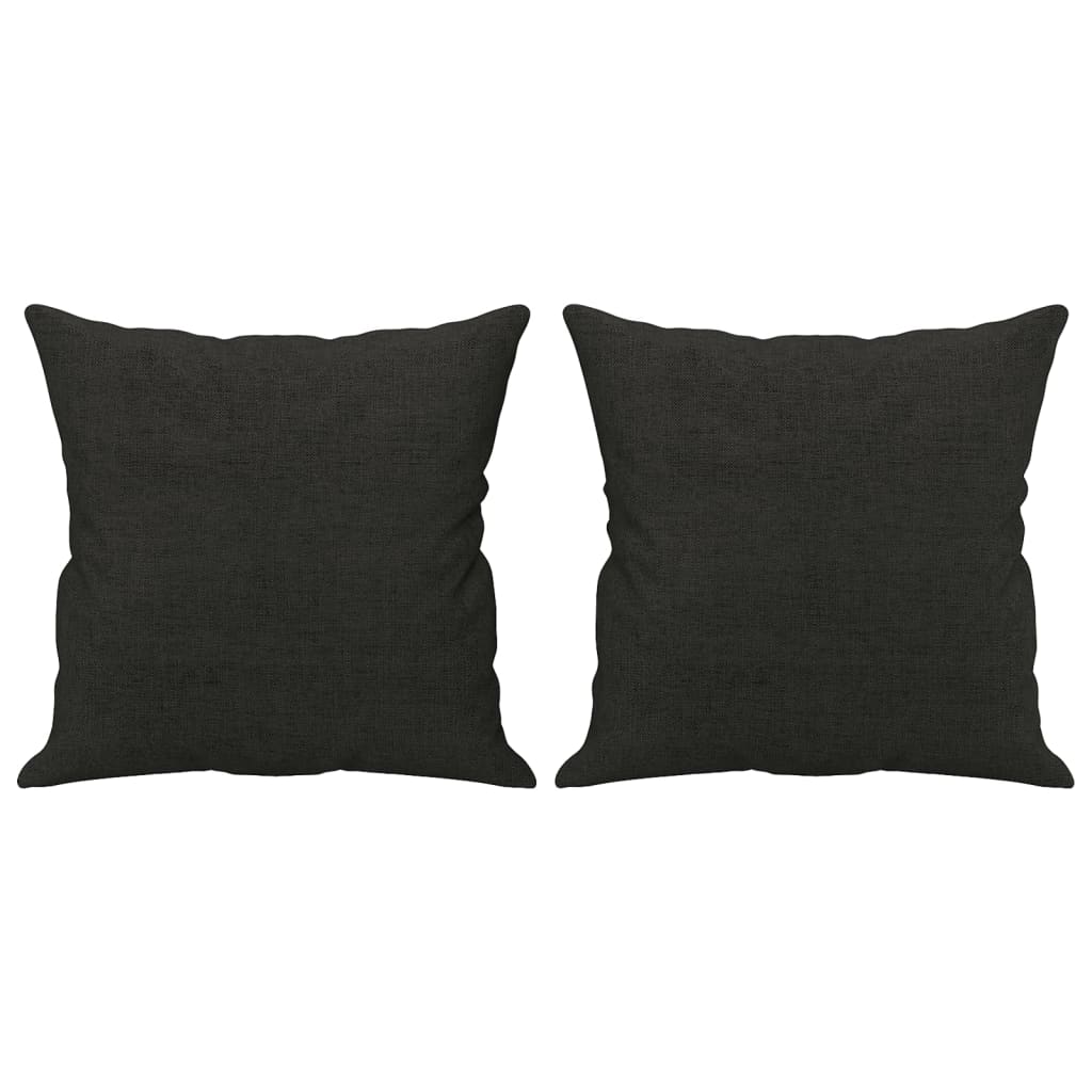 vidaXL Coussins décoratifs 2 pcs Noir 40x40 cm Tissu