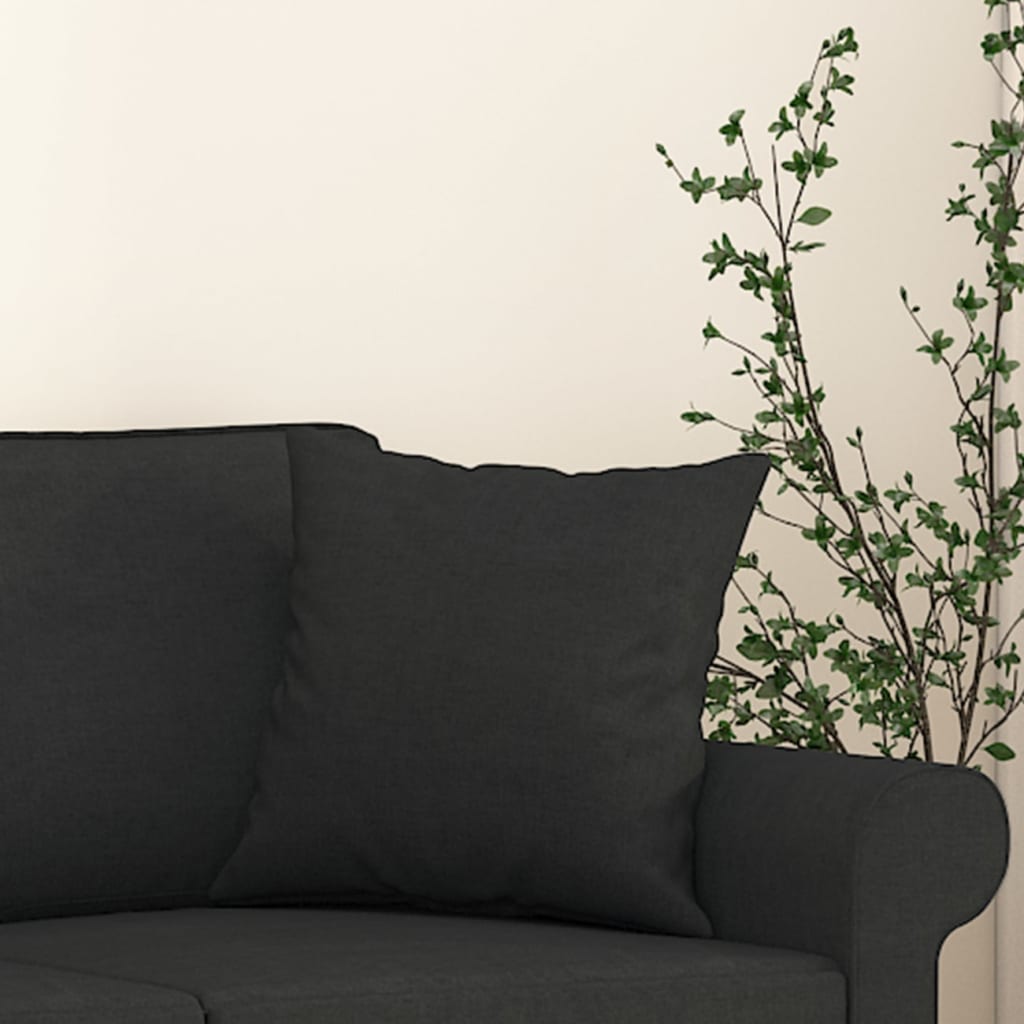 vidaXL Coussins décoratifs 2 pcs Noir 40x40 cm Tissu