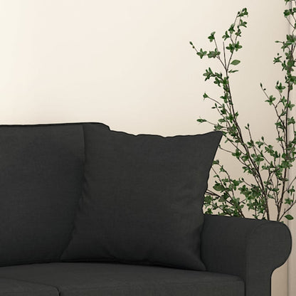 vidaXL Coussins décoratifs 2 pcs Noir 40x40 cm Tissu