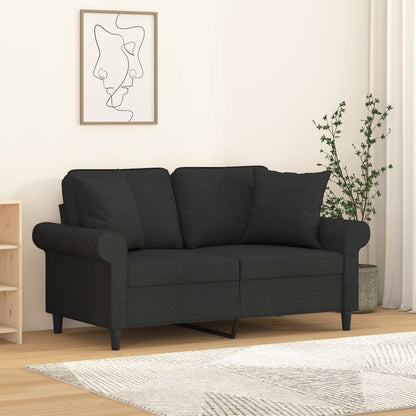 vidaXL Coussins décoratifs 2 pcs Noir 40x40 cm Tissu
