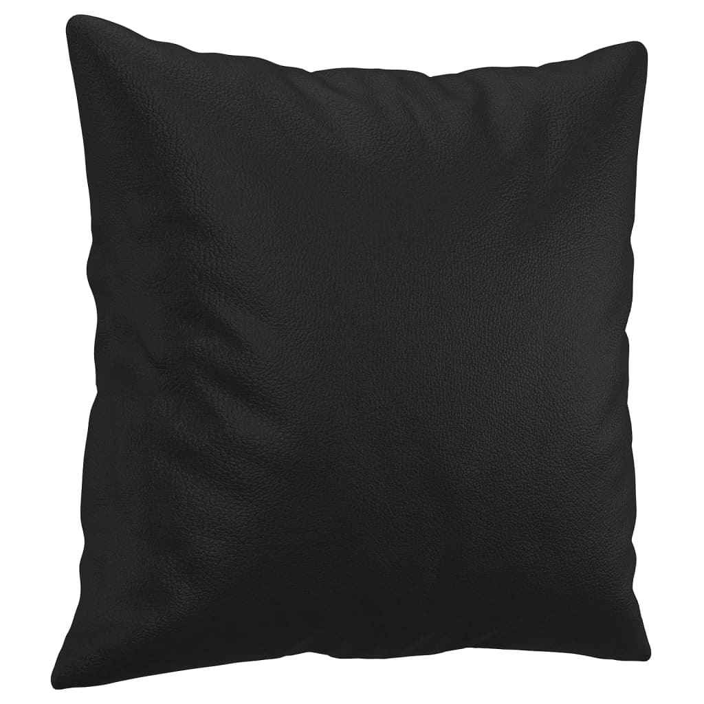 vidaXL Coussins décoratifs 2 pcs Noir 40x40 cm Similicuir