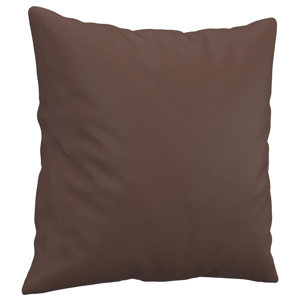 vidaXL Coussins décoratifs 2 pcs Marron 40x40 cm Similicuir