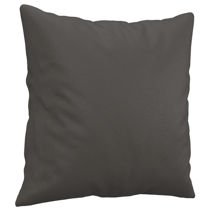 vidaXL Coussins décoratifs 2 pcs Gris 40x40 cm Similicuir