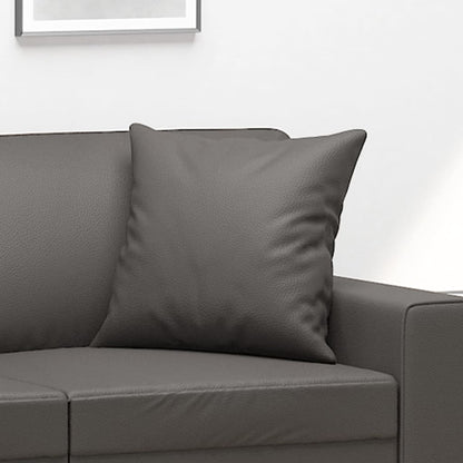 vidaXL Coussins décoratifs 2 pcs Gris 40x40 cm Similicuir