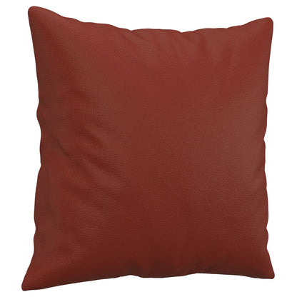 vidaXL Coussins décoratifs 2 pcs Rouge bordeaux 40x40 cm Similicuir