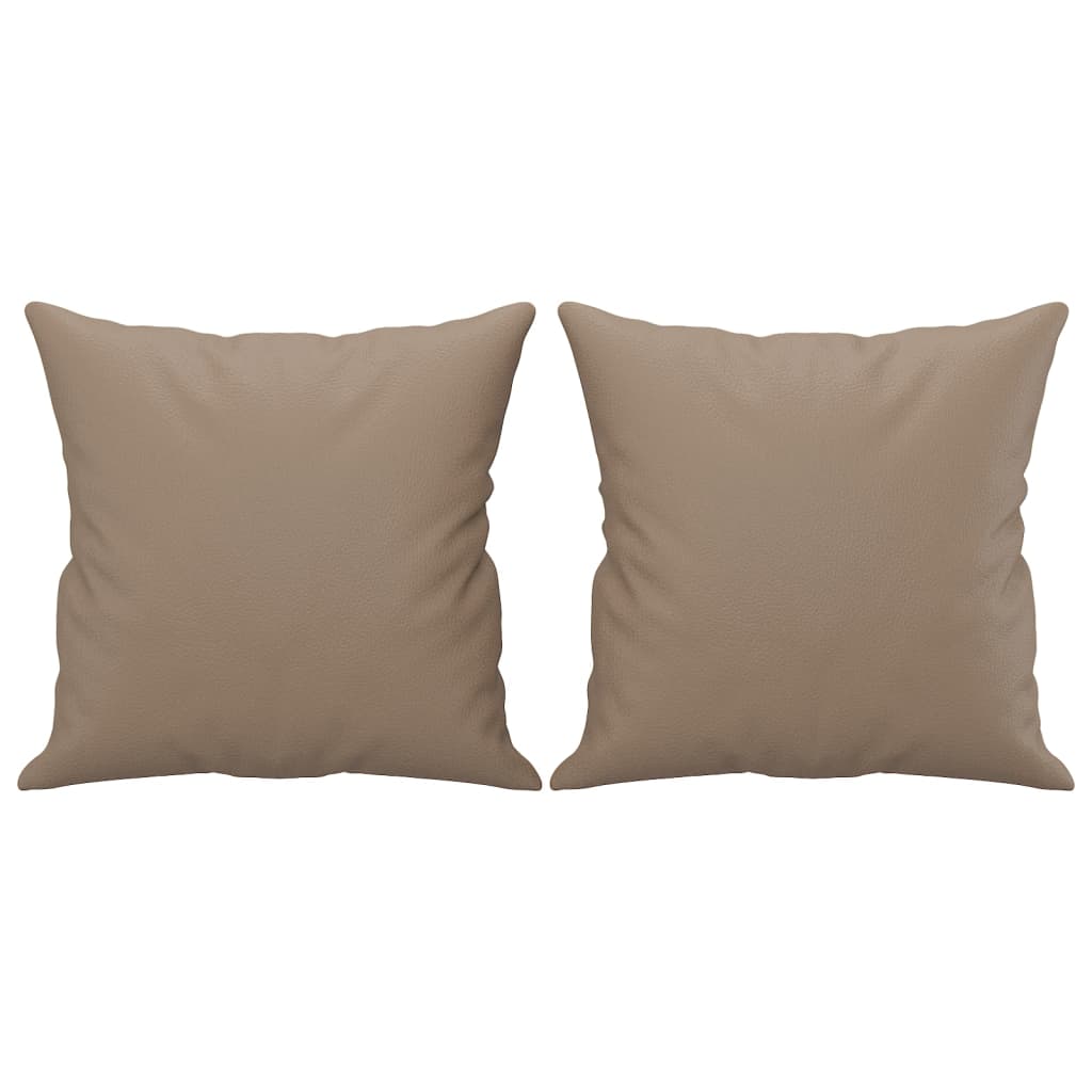 vidaXL Coussins décoratifs 2 pcs Cappuccino 40x40 cm Similicuir