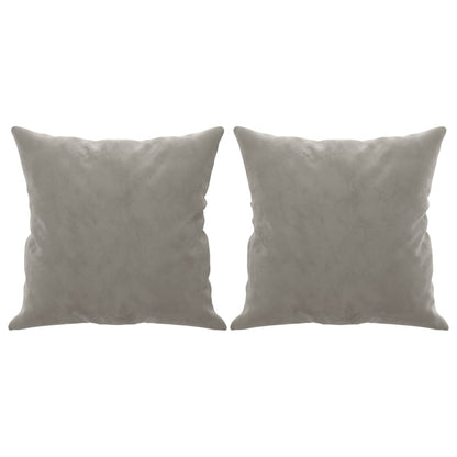 vidaXL Coussins décoratifs 2 pcs Gris clair 40x40 cm Velours
