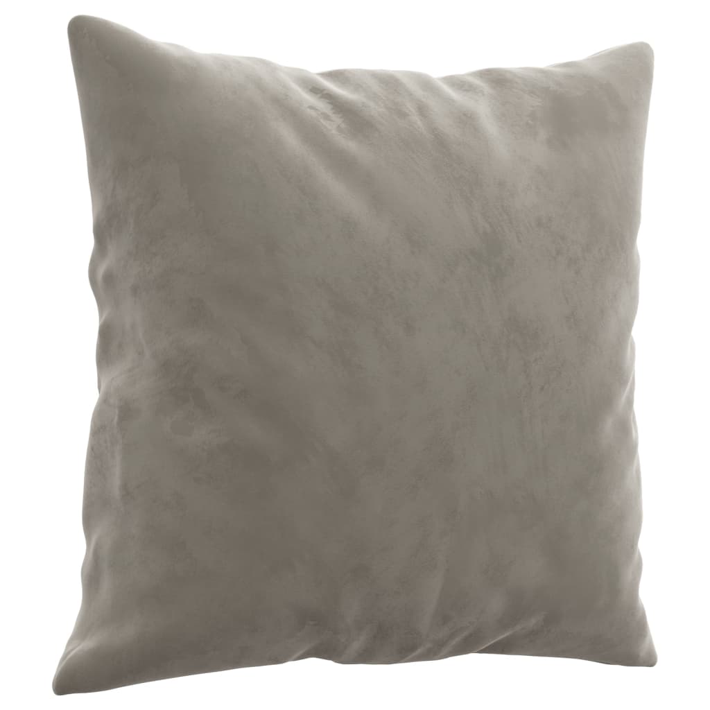 vidaXL Coussins décoratifs 2 pcs Gris clair 40x40 cm Velours