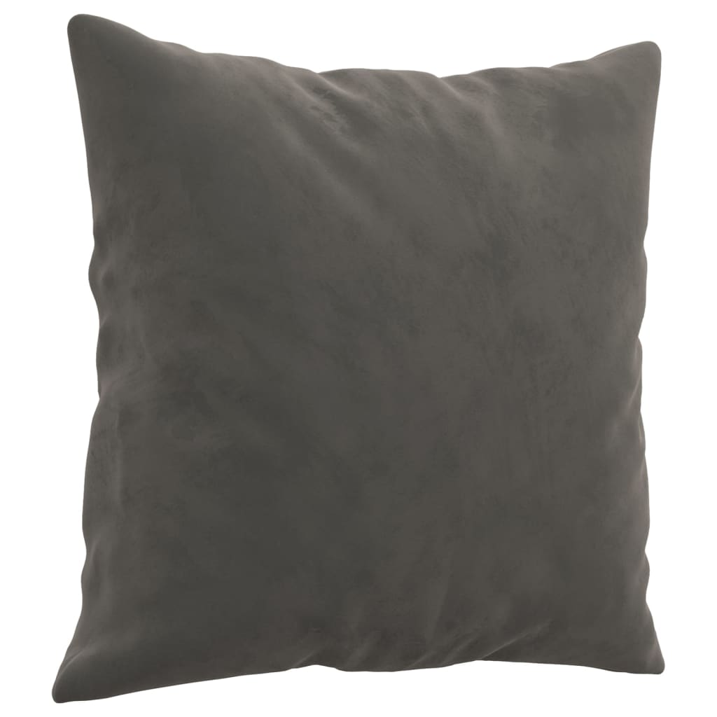 vidaXL Coussins décoratifs 2 pcs Gris foncé 40x40 cm Velours