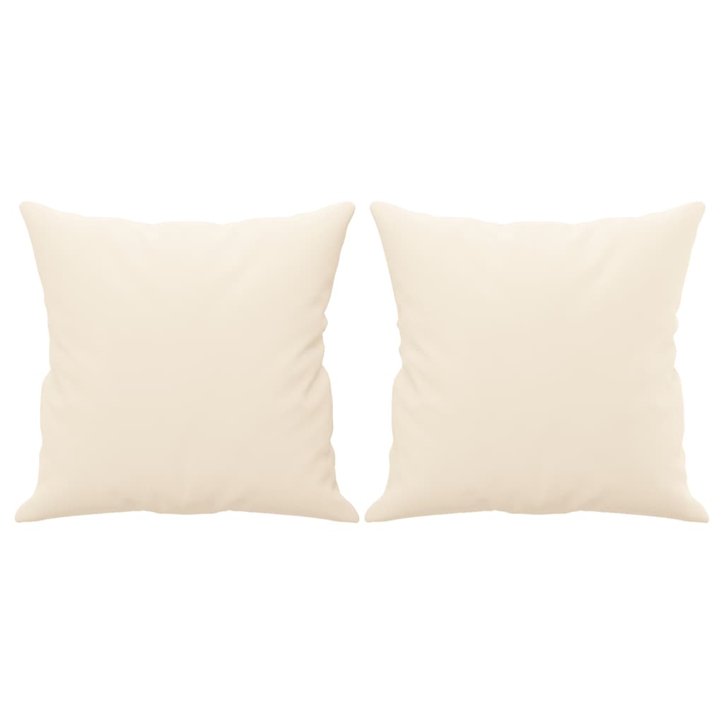 vidaXL Coussins décoratifs 2 pcs Crème 40x40 cm Velours