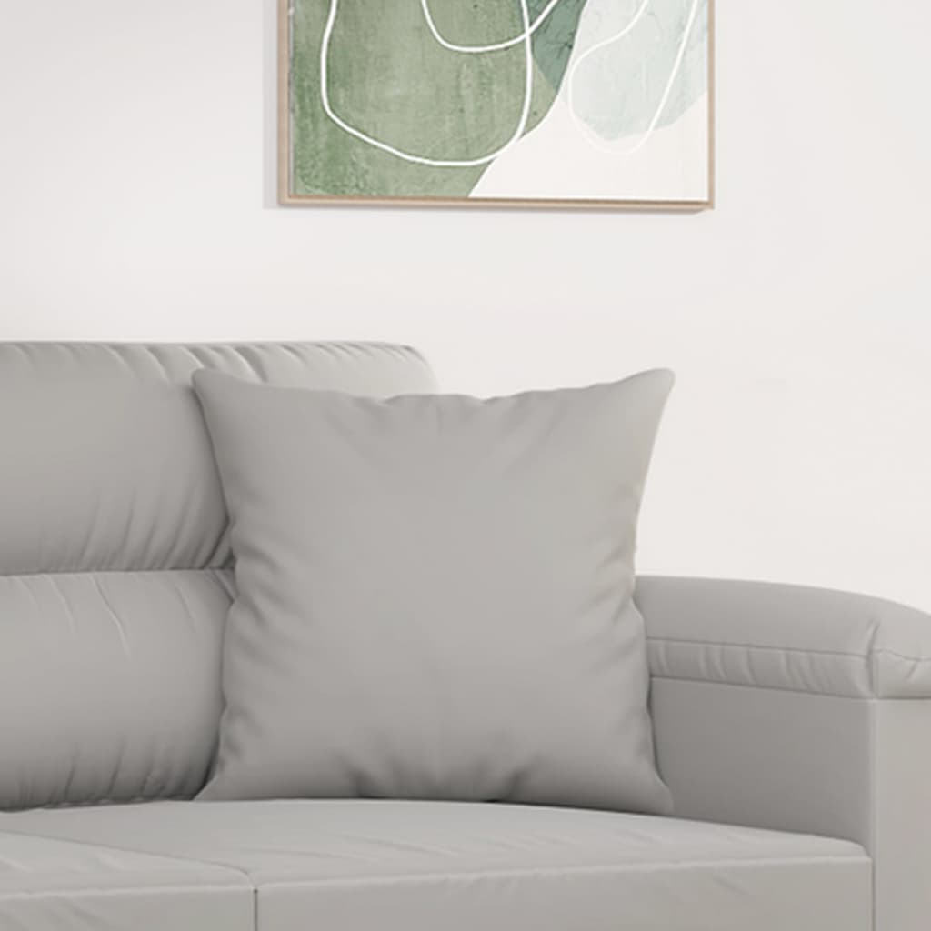vidaXL Coussins décoratifs 2 pcs Gris clair 40x40 cm Tissu microfibre