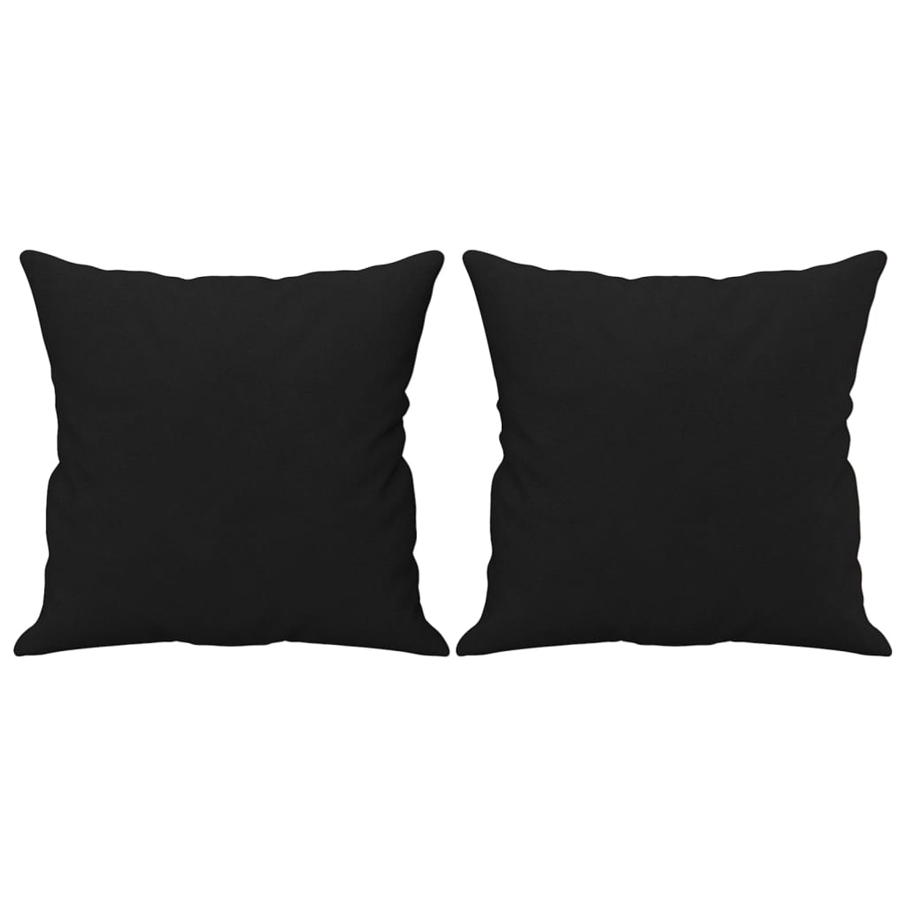 vidaXL Coussins décoratifs 2 pcs Noir 40x40 cm Tissu microfibre
