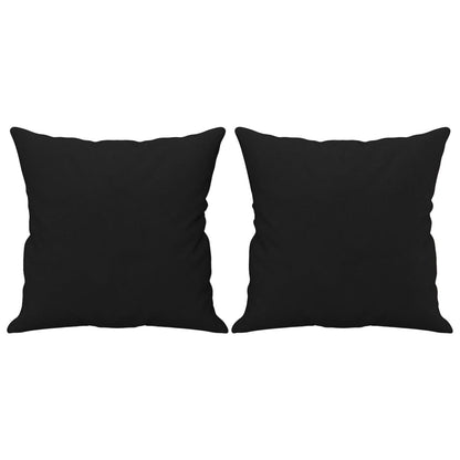 vidaXL Coussins décoratifs 2 pcs Noir 40x40 cm Tissu microfibre