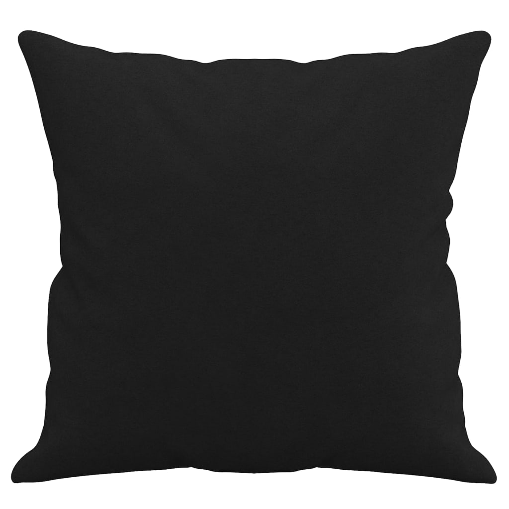 vidaXL Coussins décoratifs 2 pcs Noir 40x40 cm Tissu microfibre