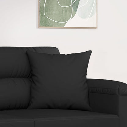 vidaXL Coussins décoratifs 2 pcs Noir 40x40 cm Tissu microfibre