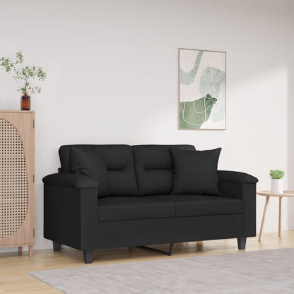 vidaXL Coussins décoratifs 2 pcs Noir 40x40 cm Tissu microfibre