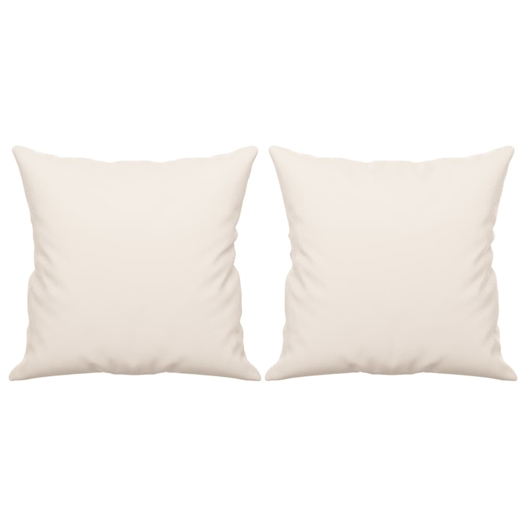 vidaXL Coussins décoratifs 2 pcs Beige 40x40 cm Tissu microfibre