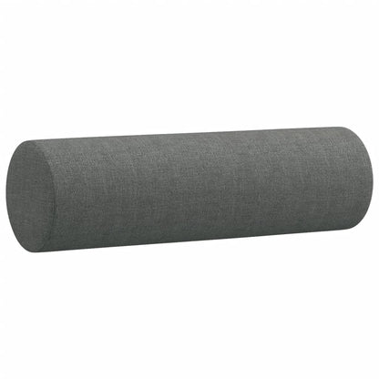 vidaXL Coussins décoratifs 2 pcs Gris foncé Ø15x50 cm Tissu