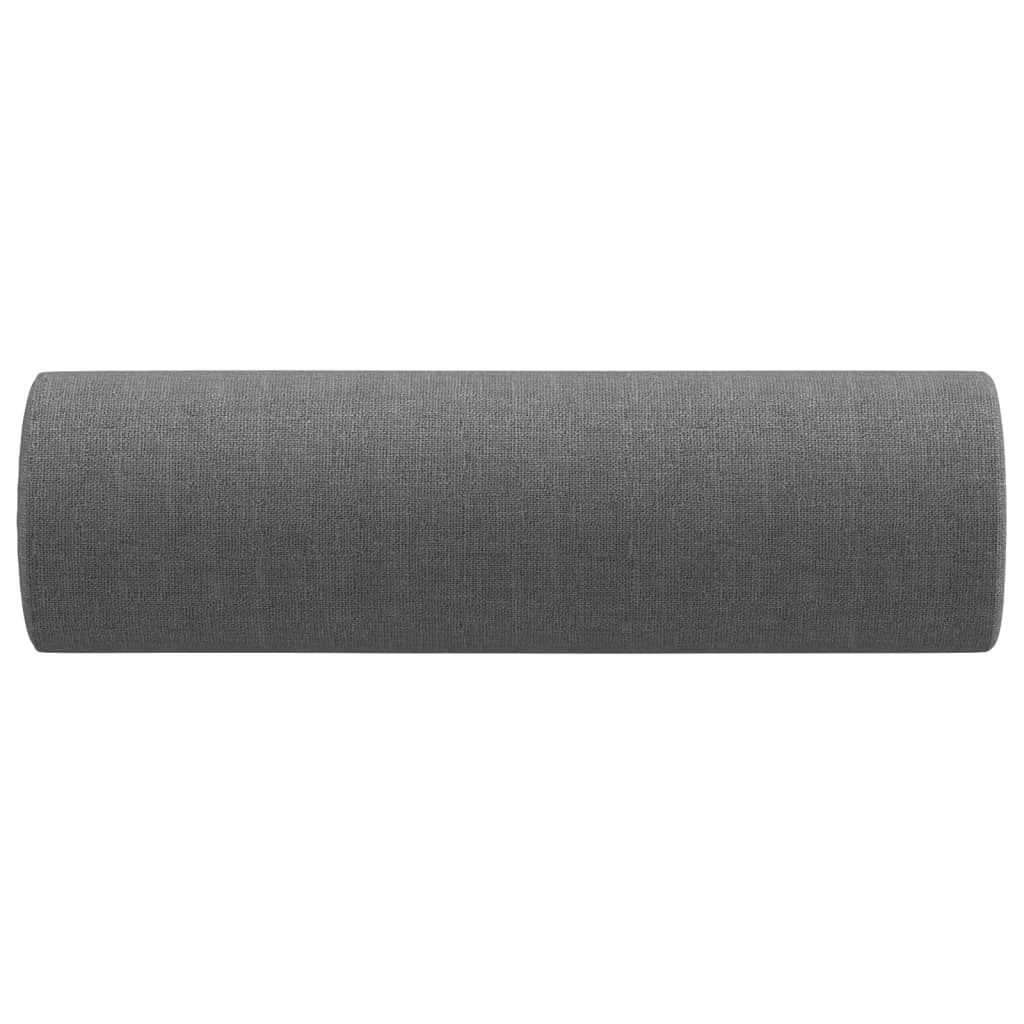 vidaXL Coussins décoratifs 2 pcs Gris foncé Ø15x50 cm Tissu
