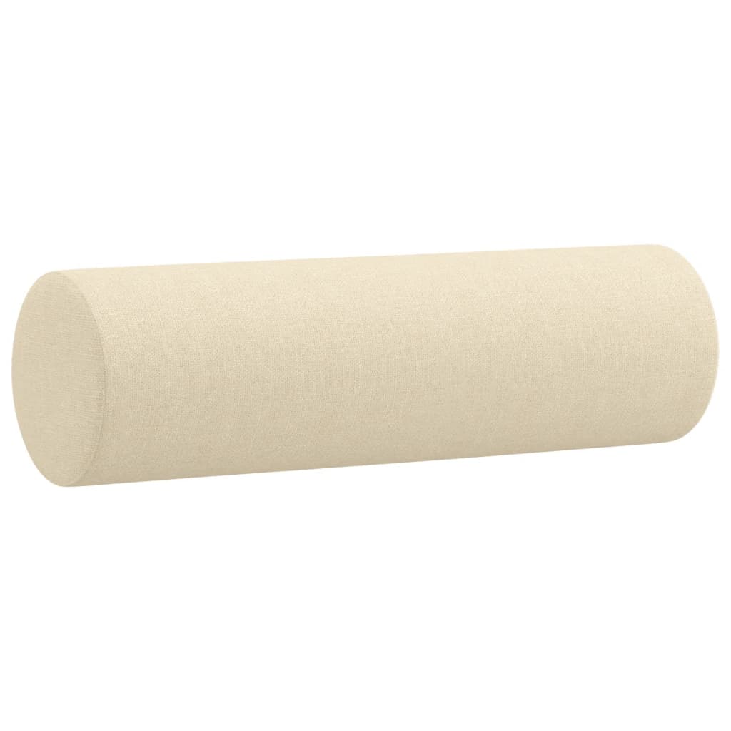 vidaXL Coussins décoratifs 2 pcs Crème Ø15x50 cm Tissu