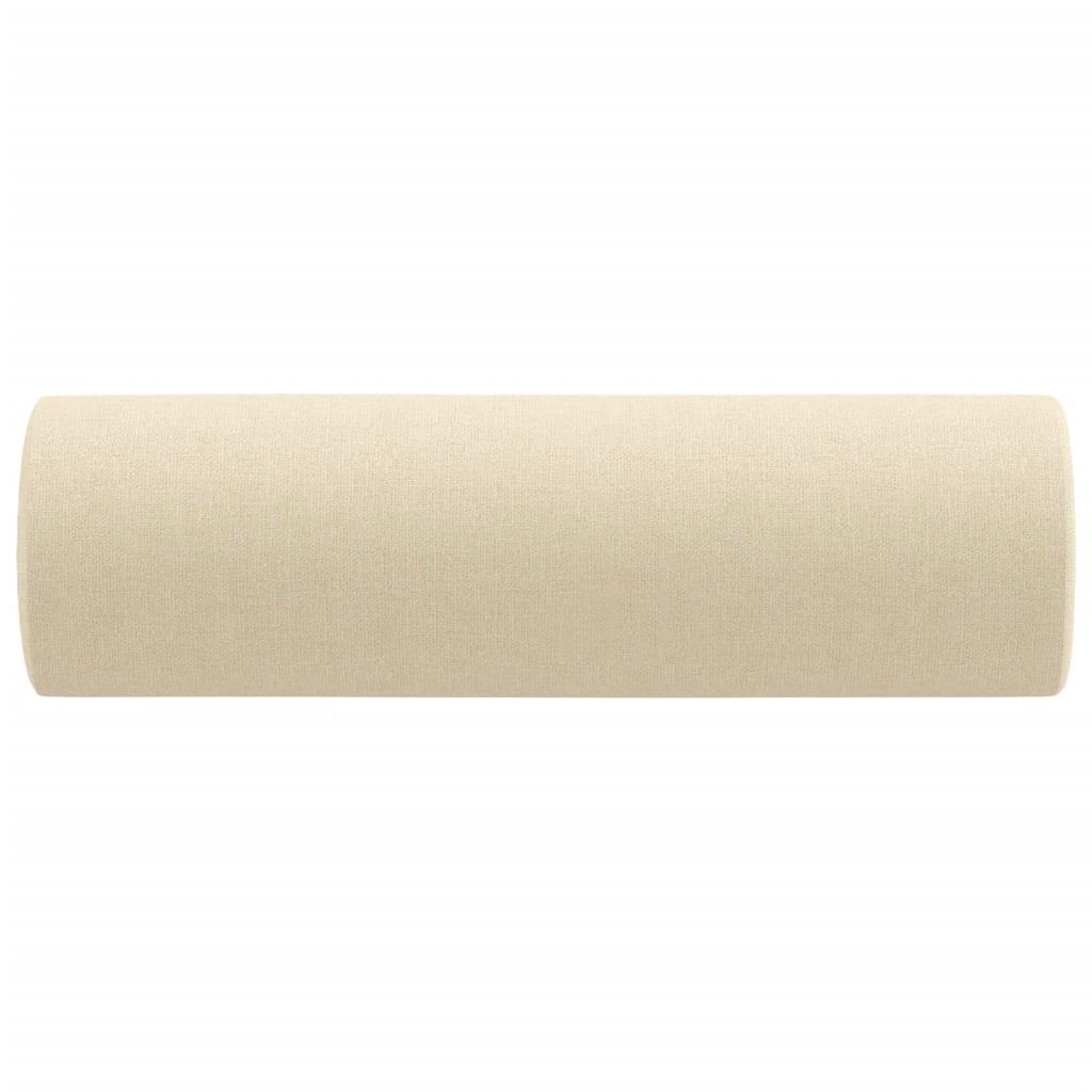 vidaXL Coussins décoratifs 2 pcs Crème Ø15x50 cm Tissu