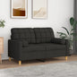vidaXL Coussins décoratifs 2 pcs Noir Ø15x50 cm Tissu