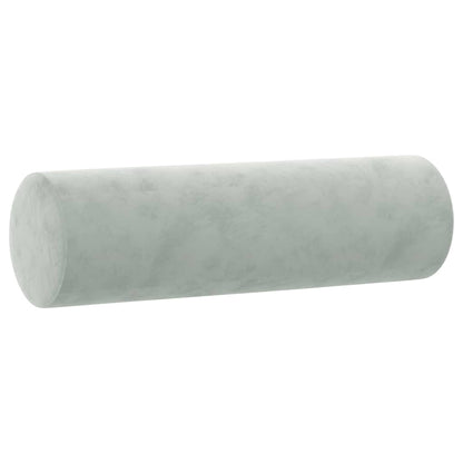 vidaXL Coussins décoratifs 2 pcs Gris clair Ø15x50 cm Velours