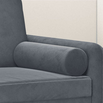 vidaXL Coussins décoratifs 2 pcs Gris foncé Ø15x50 cm Velours