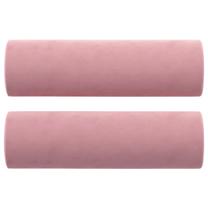 vidaXL Coussins décoratifs 2 pcs Rose Ø15x50 cm Velours