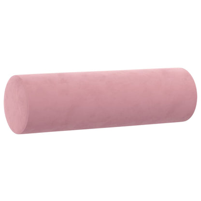 vidaXL Coussins décoratifs 2 pcs Rose Ø15x50 cm Velours