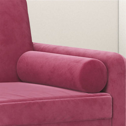 vidaXL Coussins décoratifs 2 pcs Rouge bordeaux Ø15x50 cm Velours