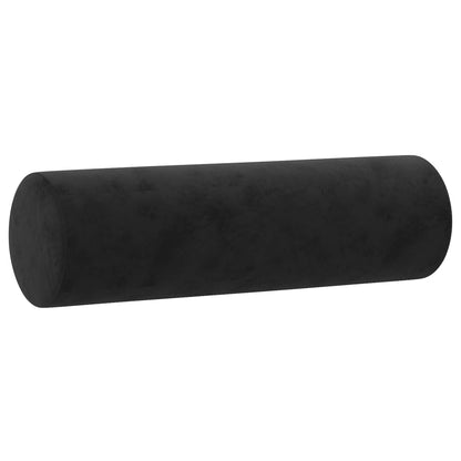 vidaXL Coussins décoratifs 2 pcs Noir Ø15x50 cm Velours