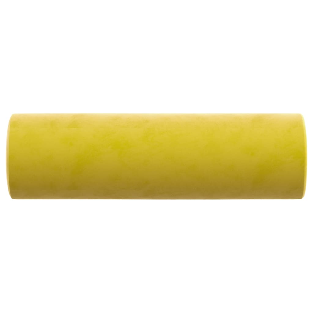 vidaXL Coussins décoratifs 2 pcs Jaune Ø15x50 cm Velours