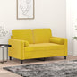 vidaXL Coussins décoratifs 2 pcs Jaune Ø15x50 cm Velours