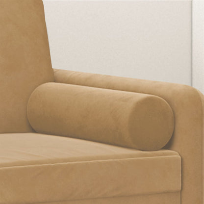 vidaXL Coussins décoratifs 2 pcs Marron Ø15x50 cm Velours