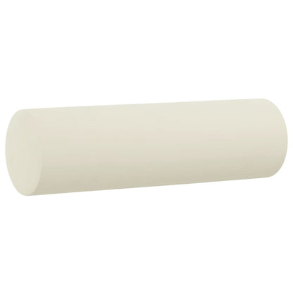 vidaXL Coussins décoratifs 2 pcs Crème Ø15x50 cm Velours