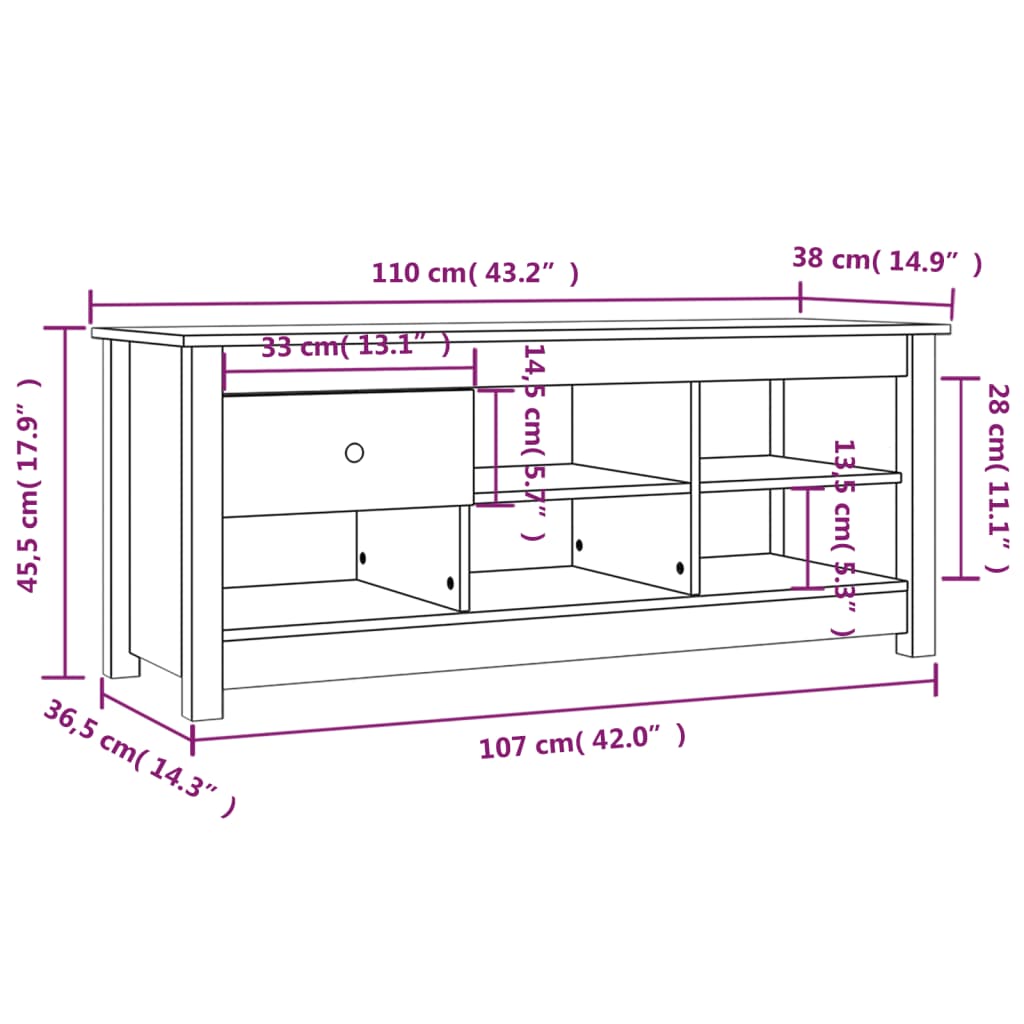 vidaXL Armoire à chaussures Gris 110x38x45,5 cm Bois de pin massif
