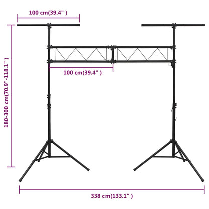vidaXL Support de lampe 338x115x(180-300) cm Acier