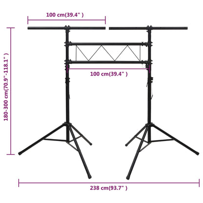 vidaXL Support de lampe 238x115x(180-300) cm Acier