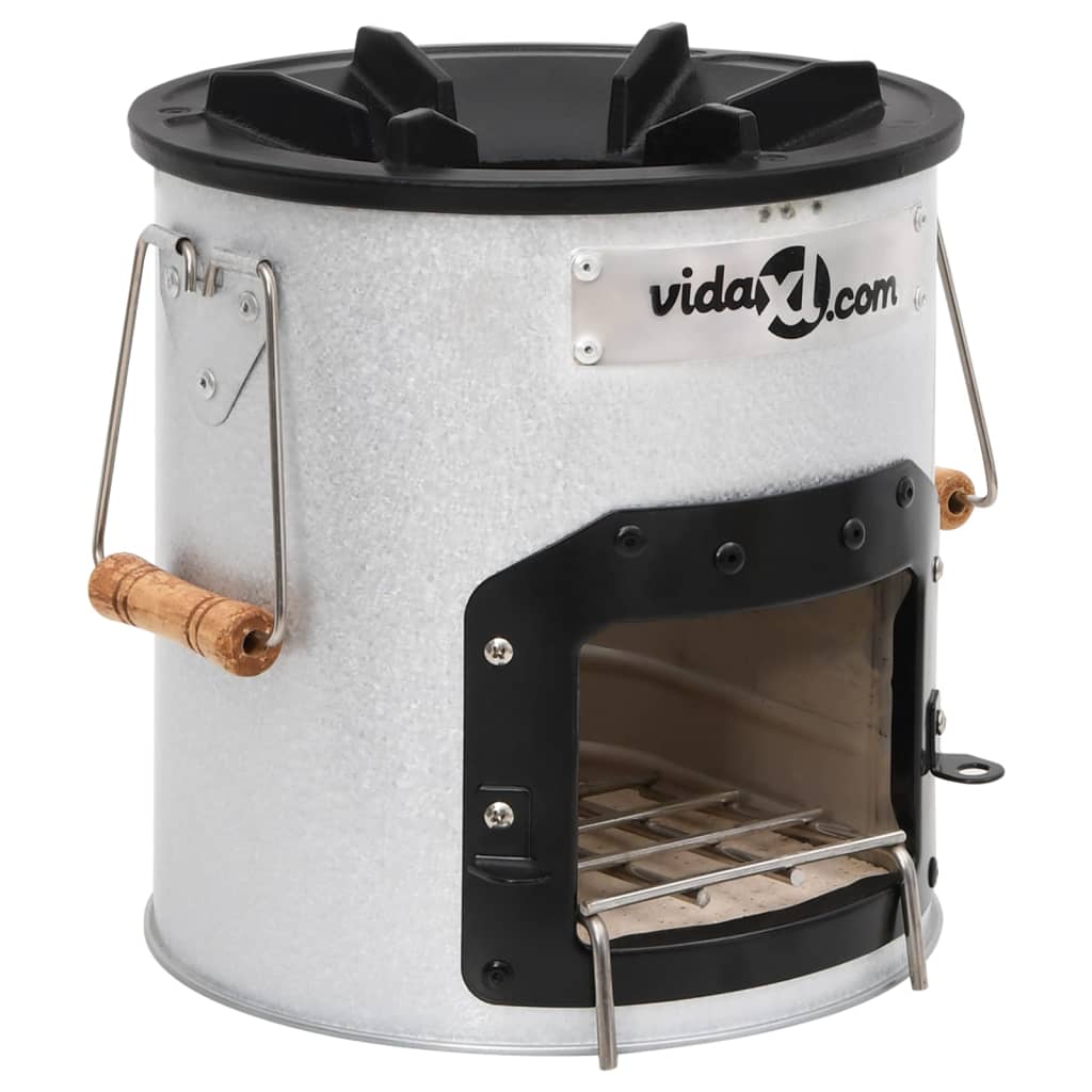 vidaXL Poêle à bois de camping Argenté 45x25x26 cm Acier
