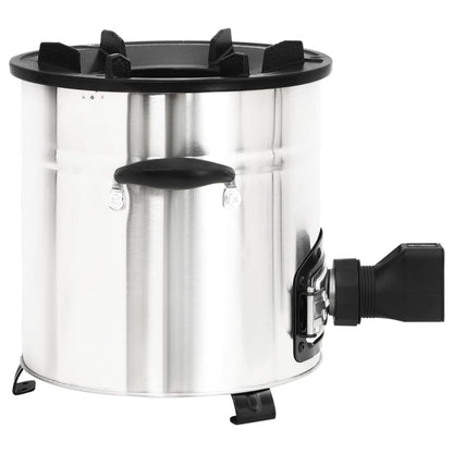 vidaXL Poêle à bois avec ventilateur USB Argenté 35,5x26x28 cm Inox