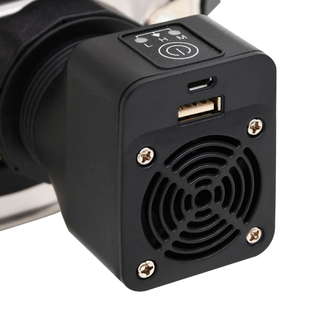 vidaXL Poêle à bois avec ventilateur USB Argenté 35,5x26x28 cm Inox