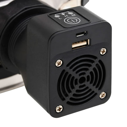 vidaXL Poêle à bois avec ventilateur USB Argenté 35,5x26x28 cm Inox